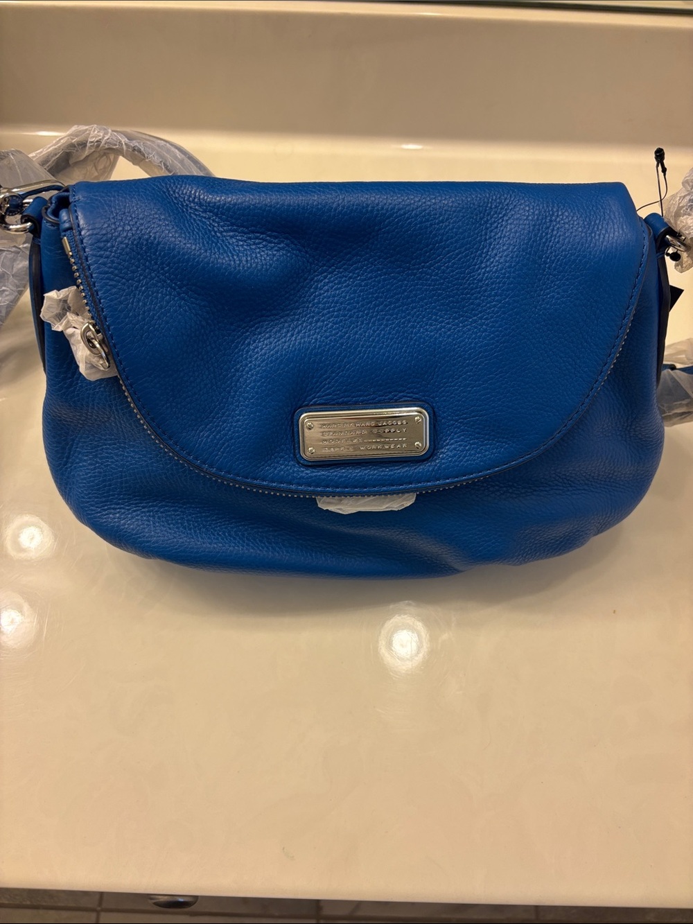 Marc by Marc Jacobs Royal Blue Pebbled Leather Crossbody